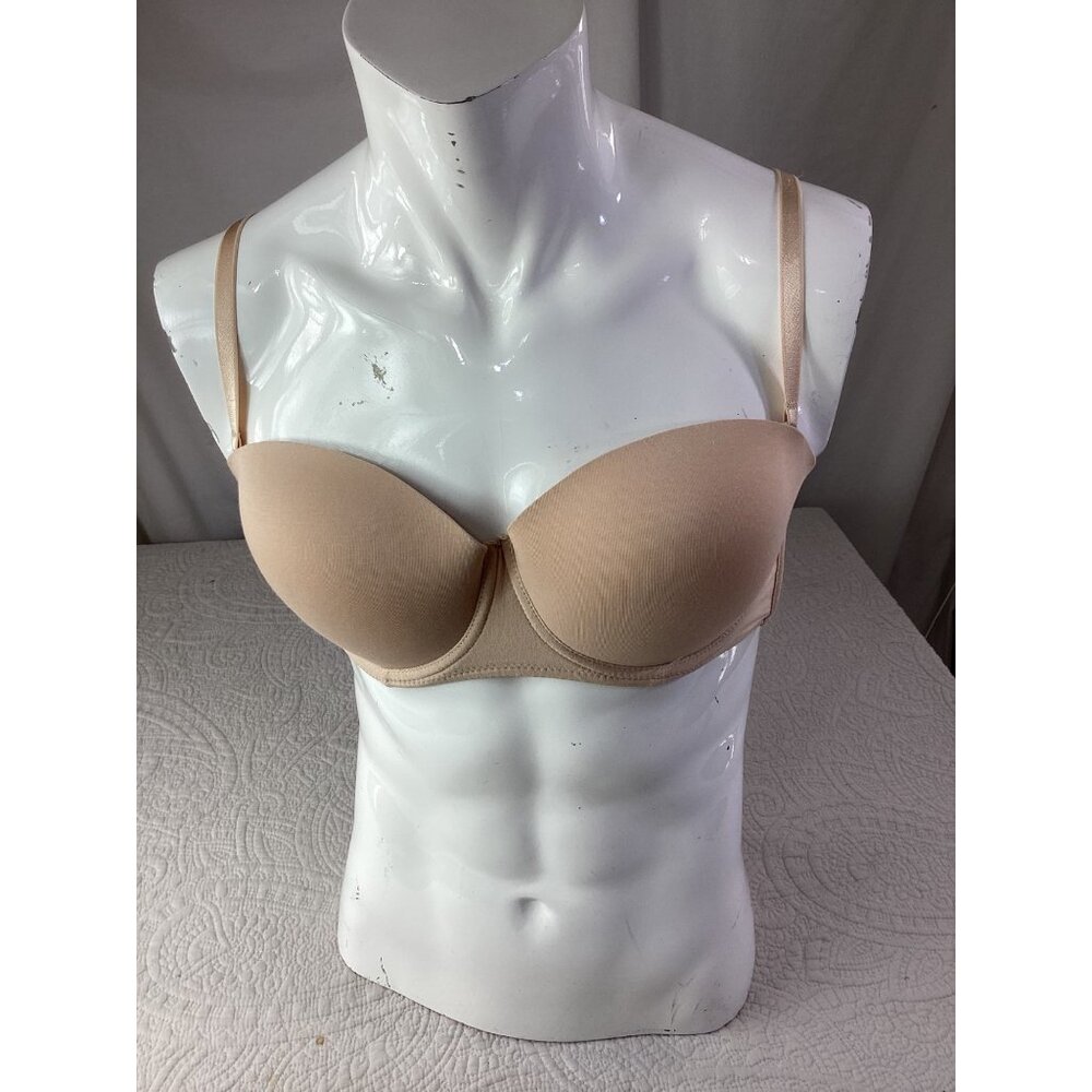 Taupe Underwire Bra 38D Push-Up Padded Adjustable Hook Closure*Sissy*EUC